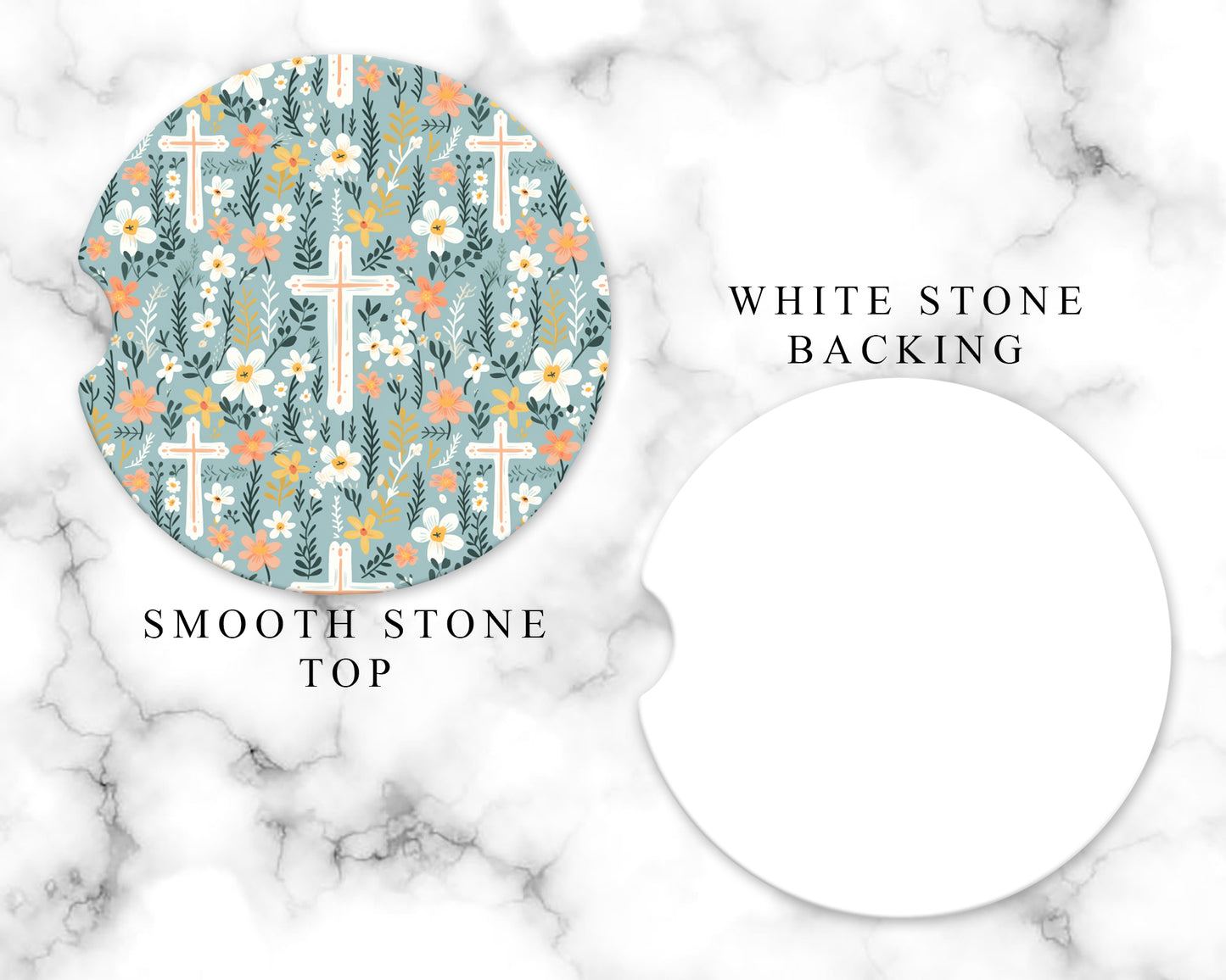 Floral Cross Car Coasters