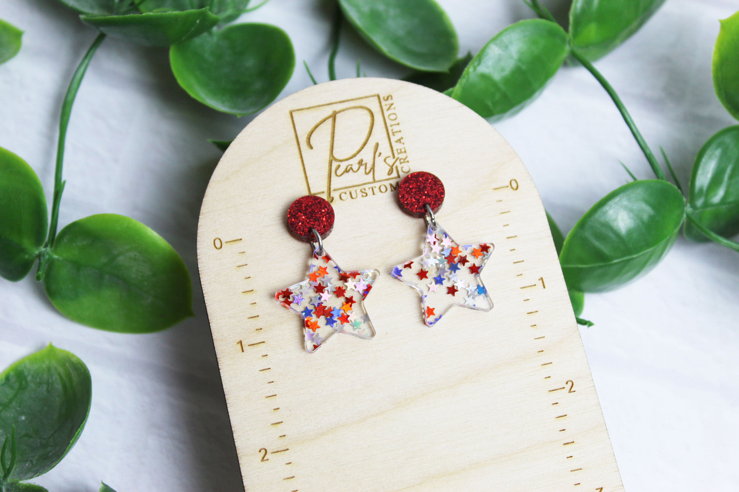 Glitter Star Dangle Earrings