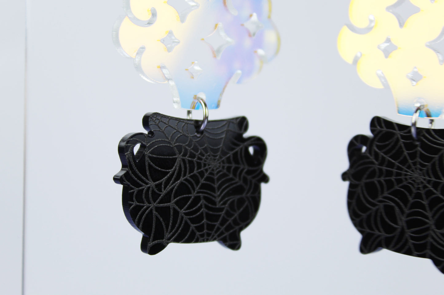 Iridescent Cauldron Dangle Earrings