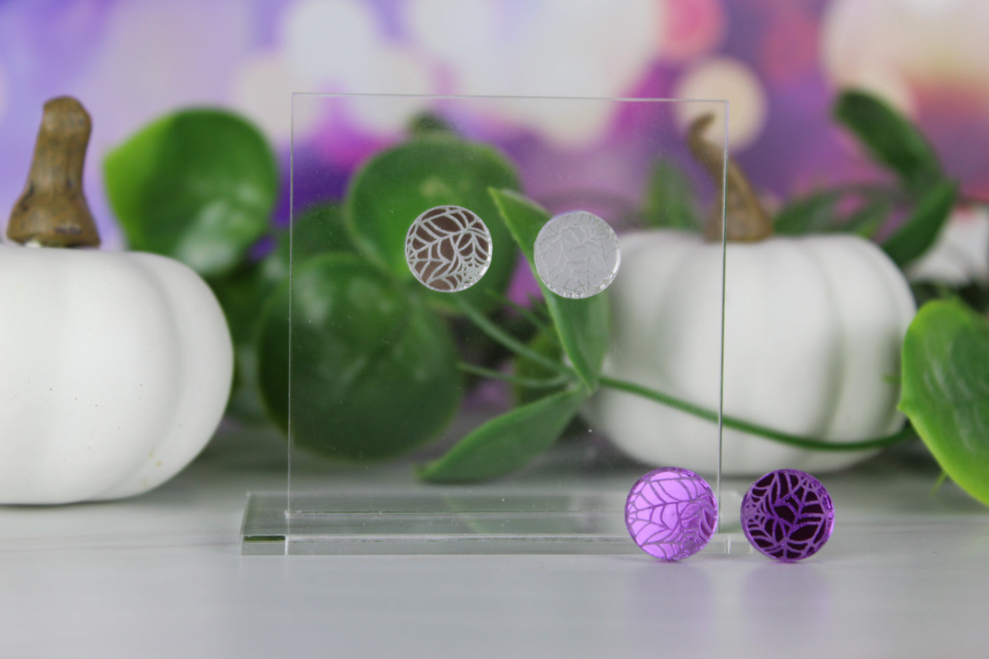Spiderweb Mirror Stud Earrings