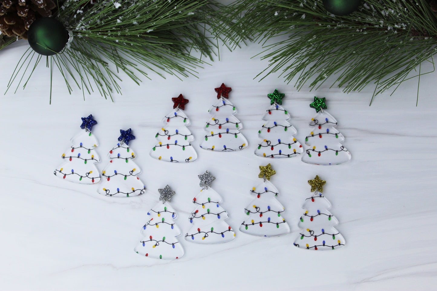 Christmas Light Dangle Earrings - Redesigned Shape