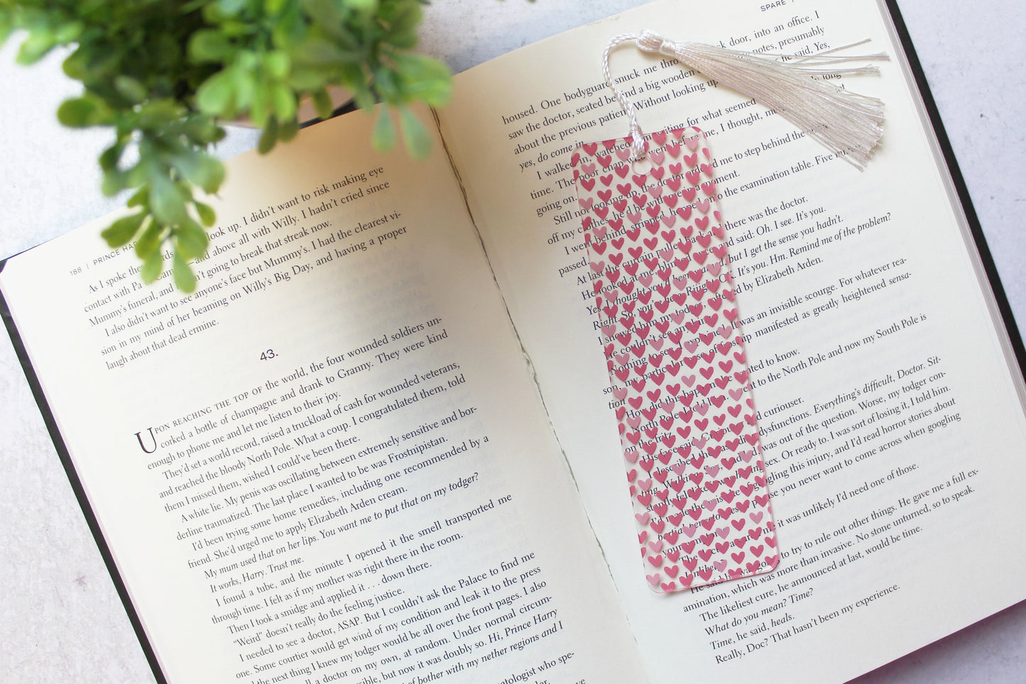 Pink Hearts Bookmark
