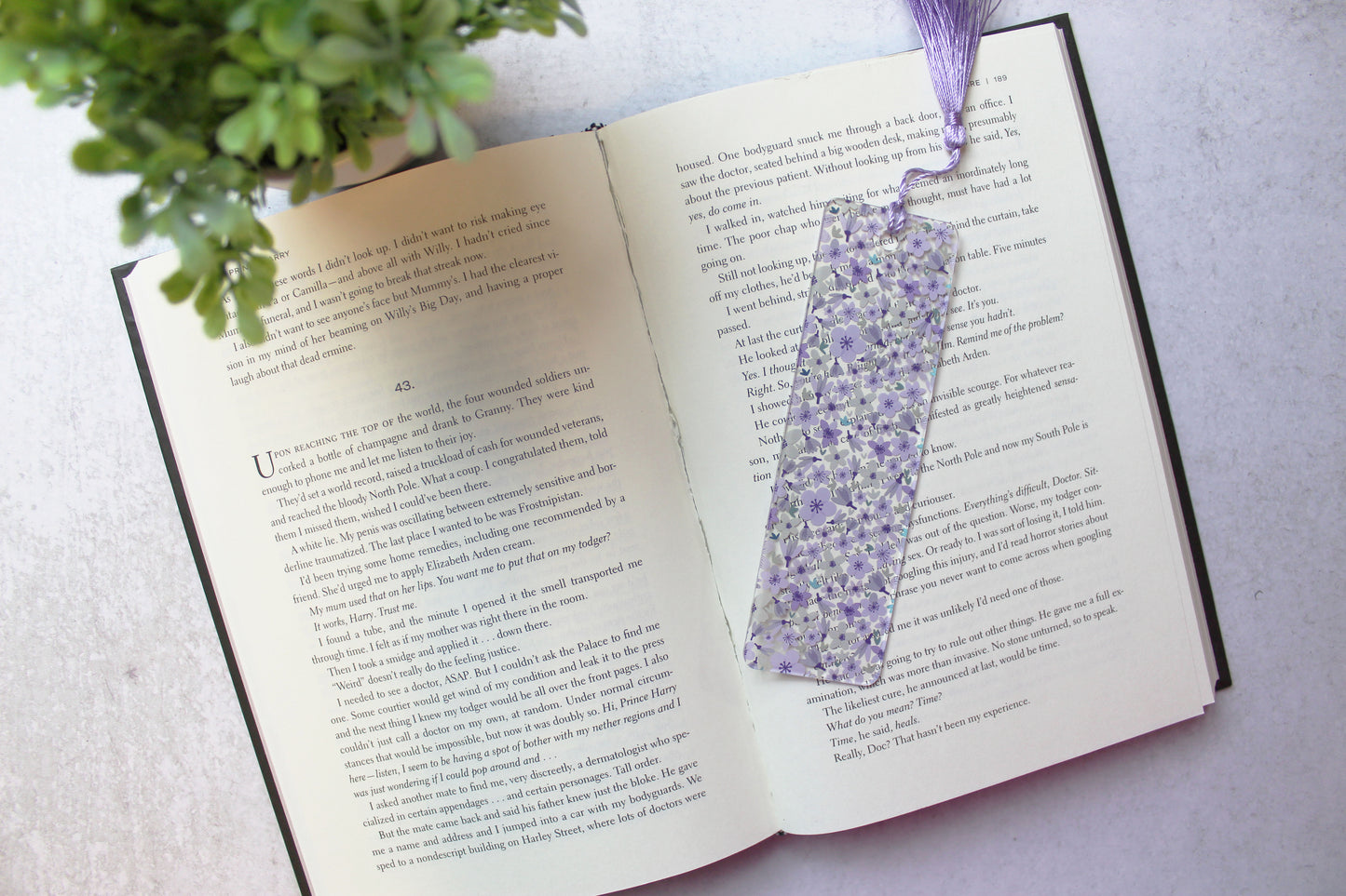 Purple Floral Bookmark