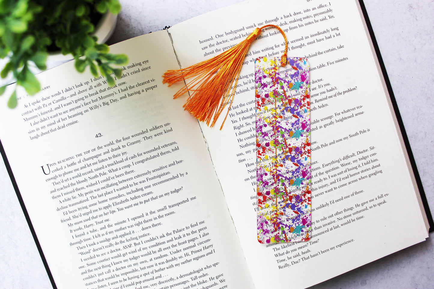 Paint Splatter Bookmark