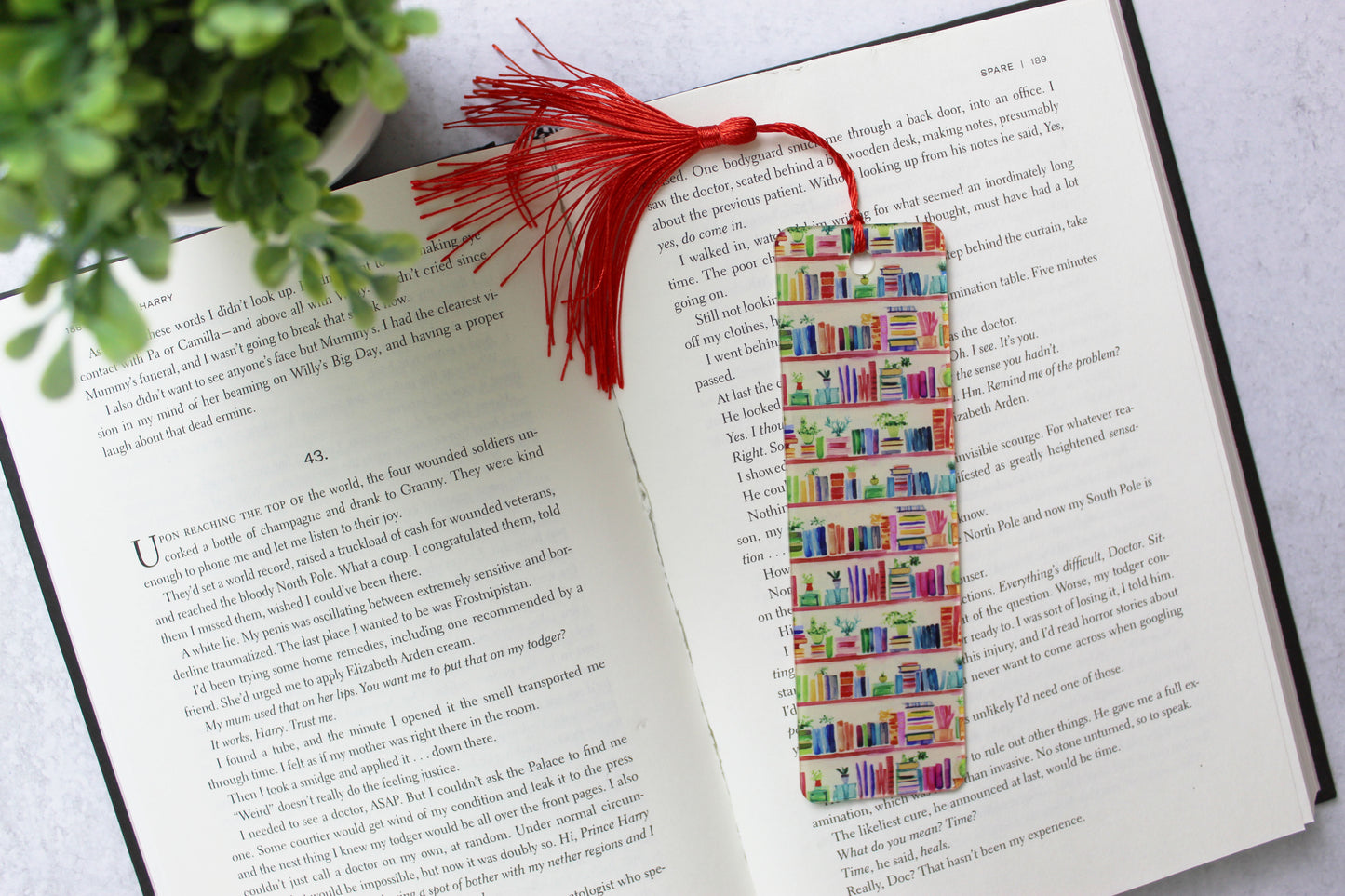 Watercolor Bookshelf Bookmark