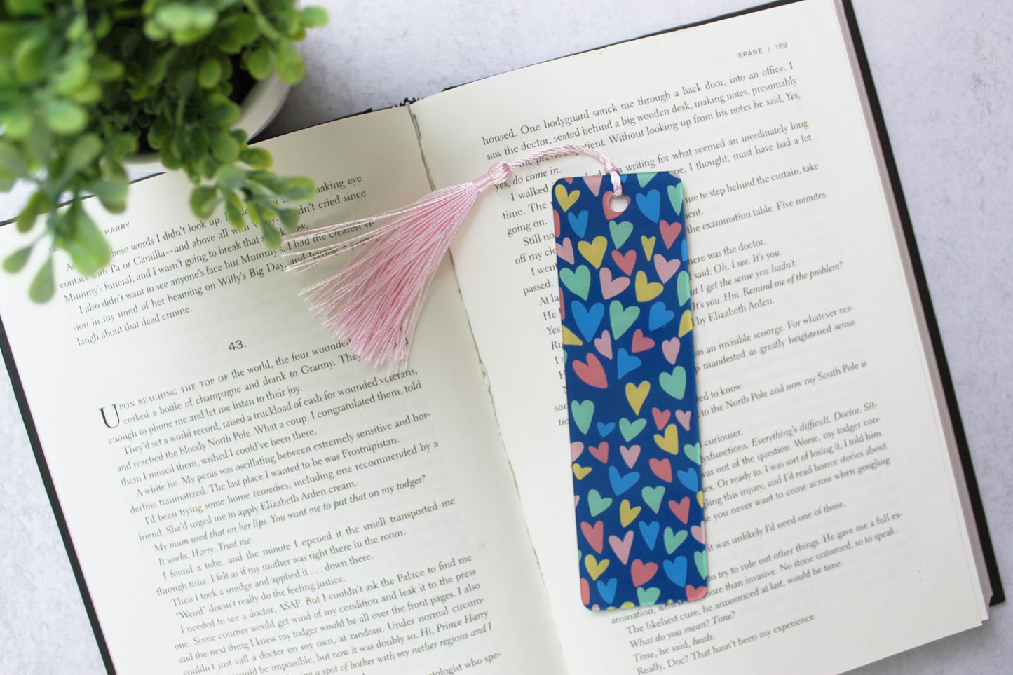 Multi Color Hearts Bookmark