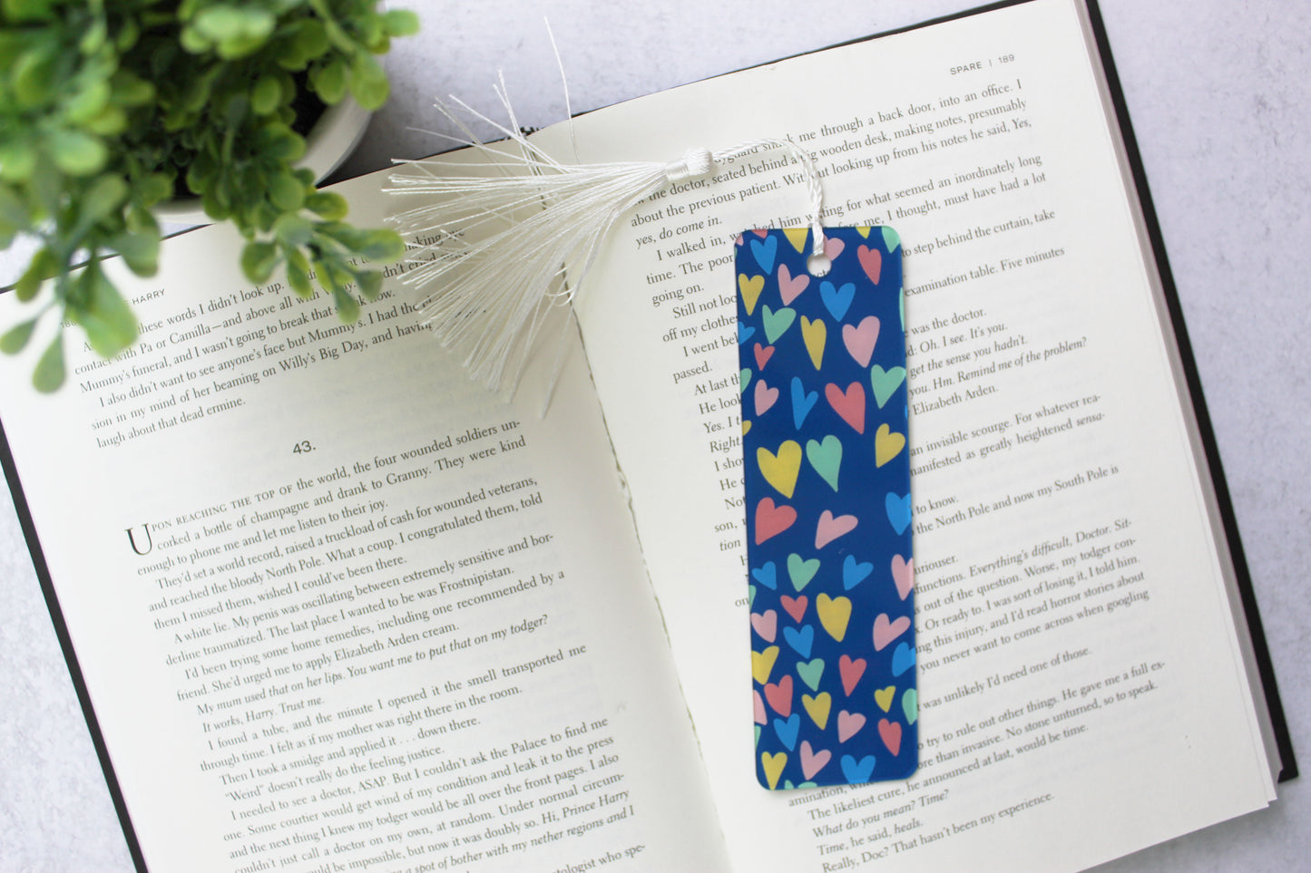 Multi Color Hearts Bookmark
