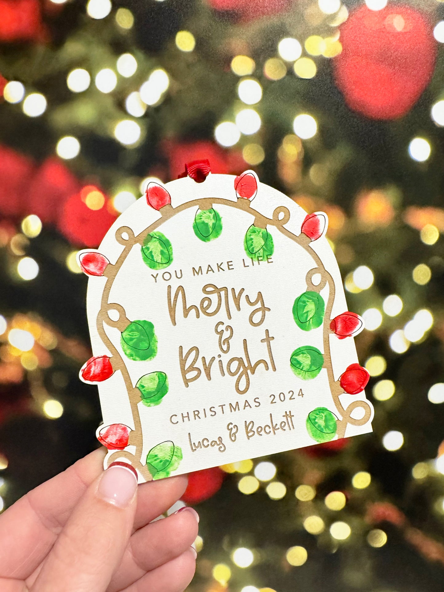 Personalized DIY Kids Christmas Light Ornament