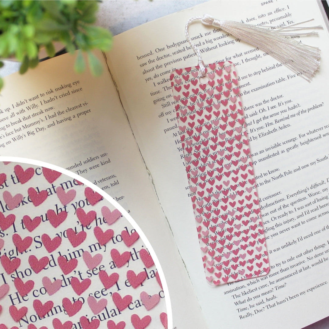 Pink Hearts Bookmark