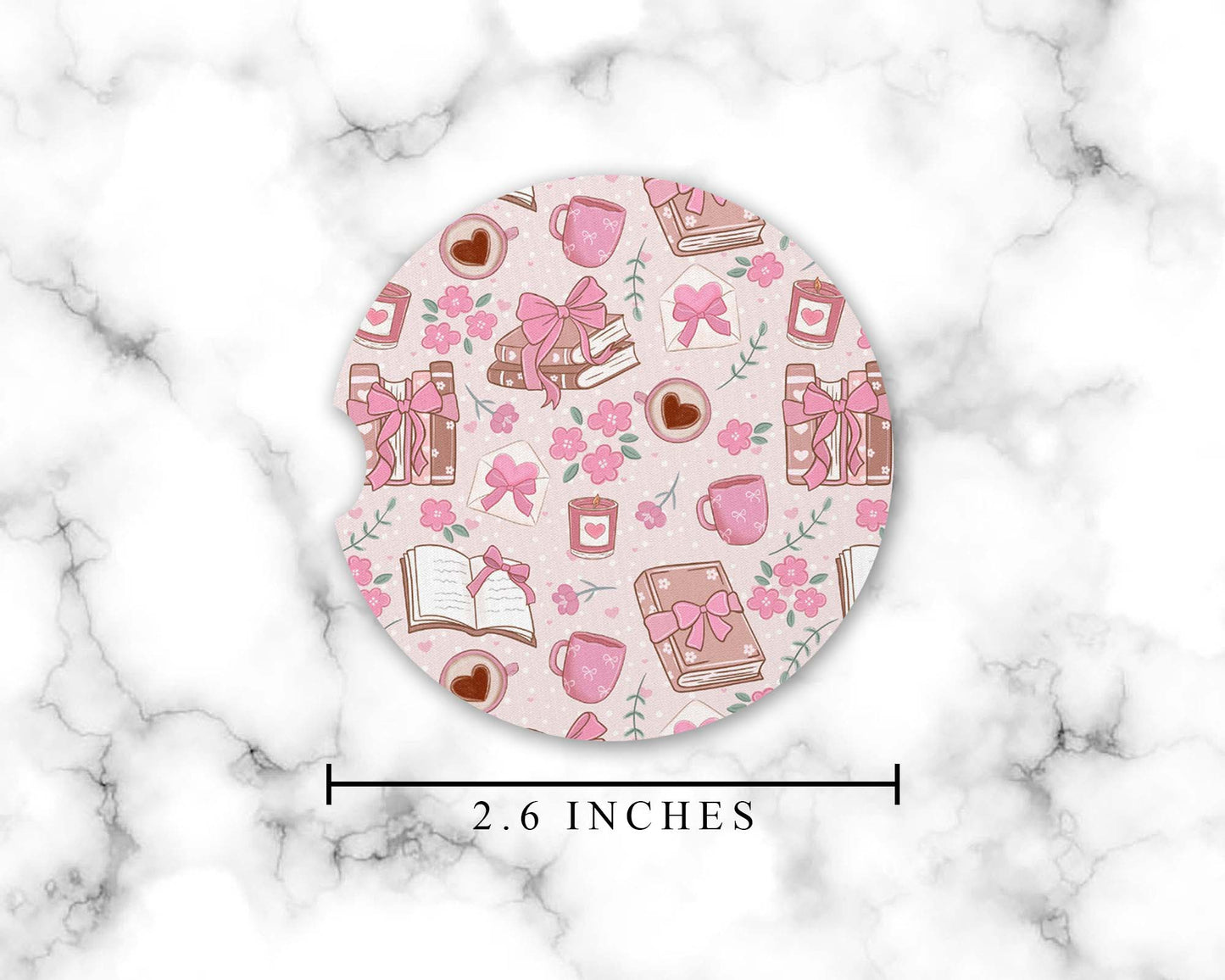 Books and Bows Car Coasters