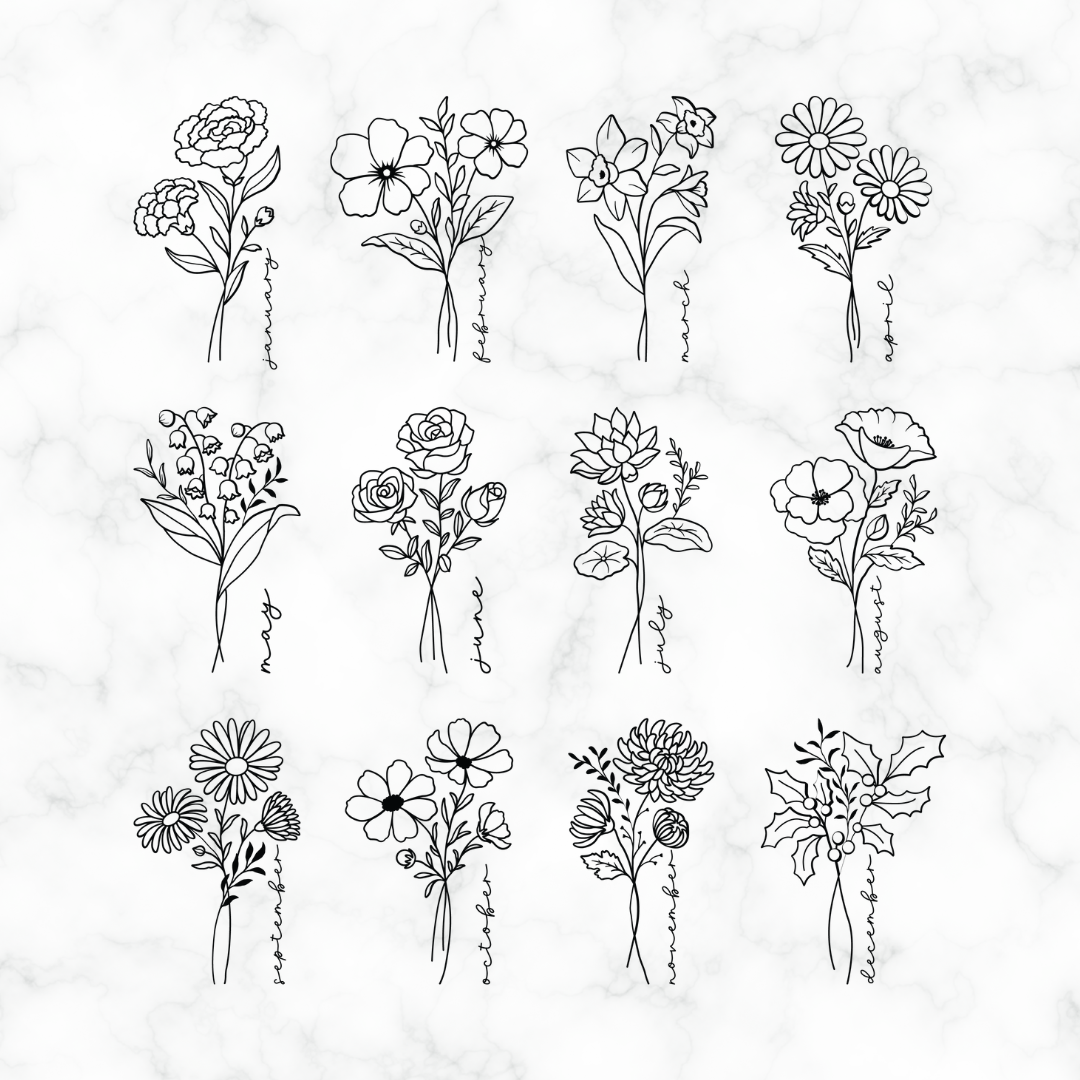 Personalized Wild Personalized Flower Birth Month Bookmark