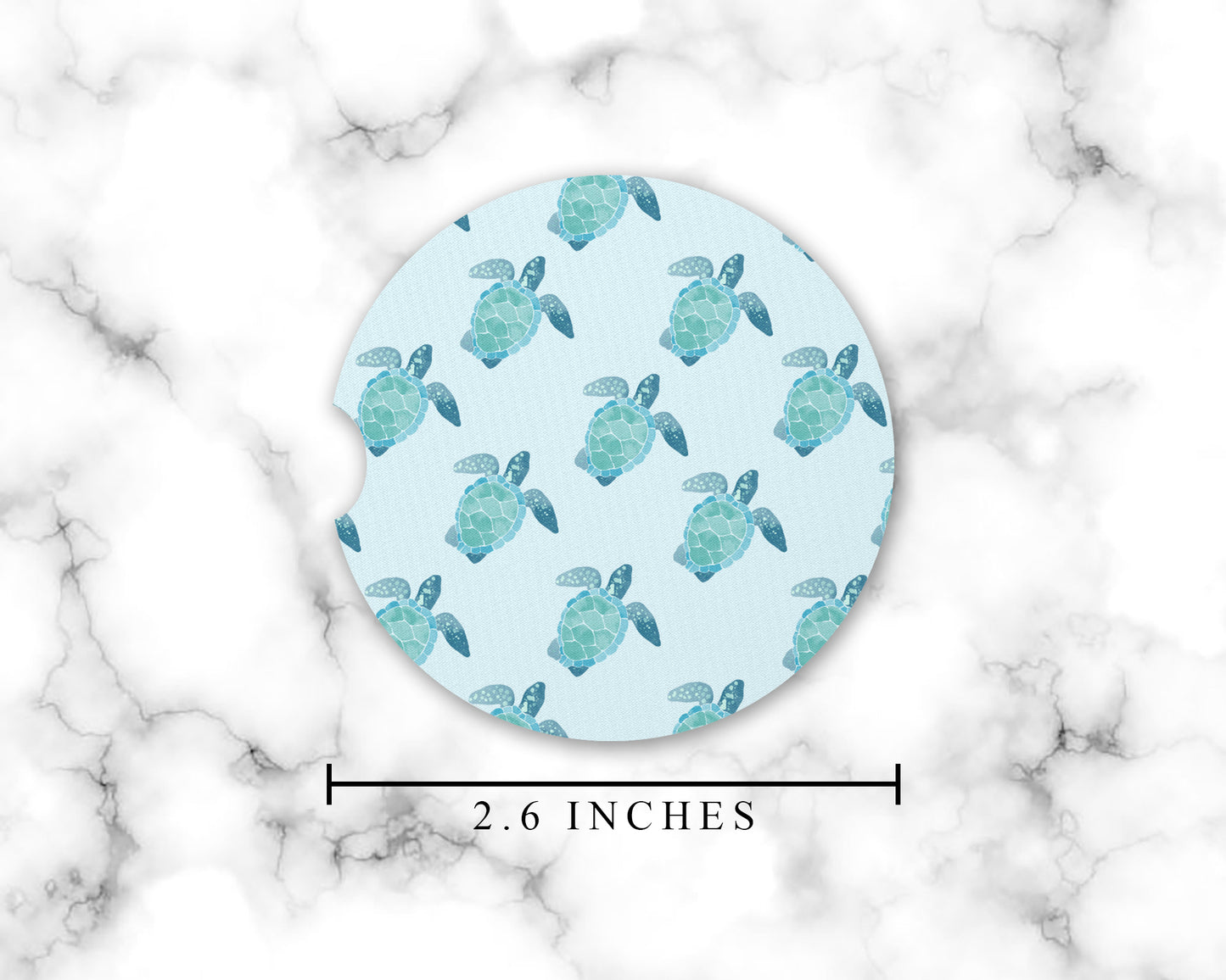 Watercolor Sea Turtle Car Coasters