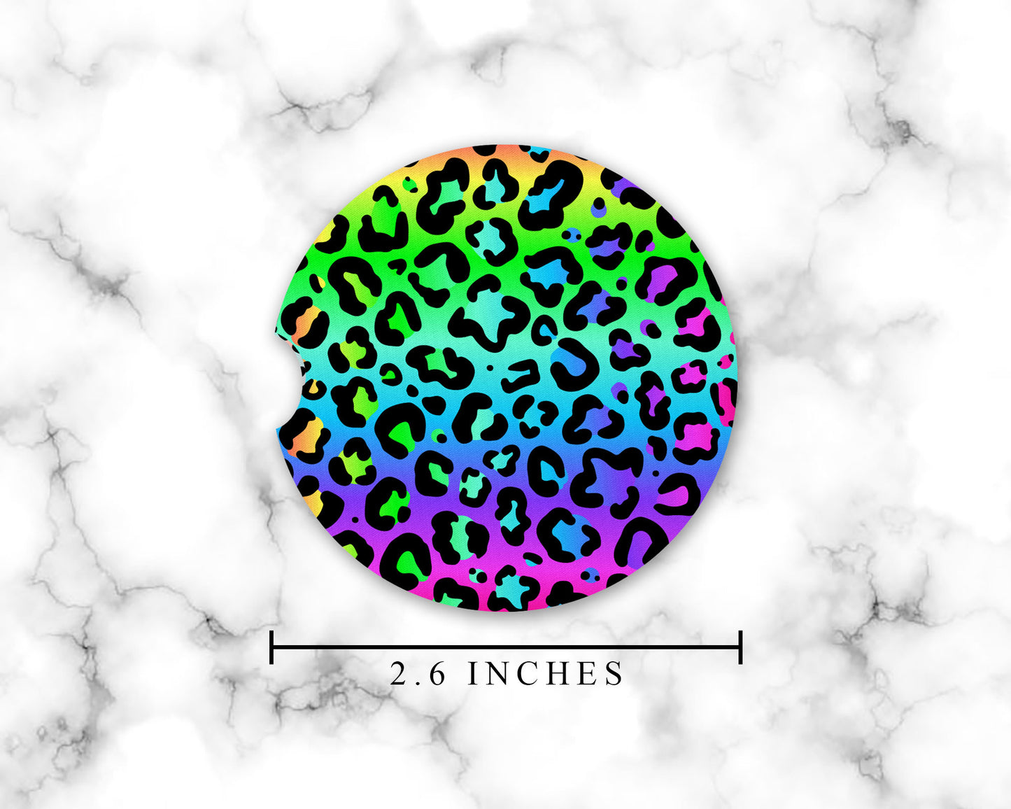 Bright Leopard Print Car Coasters