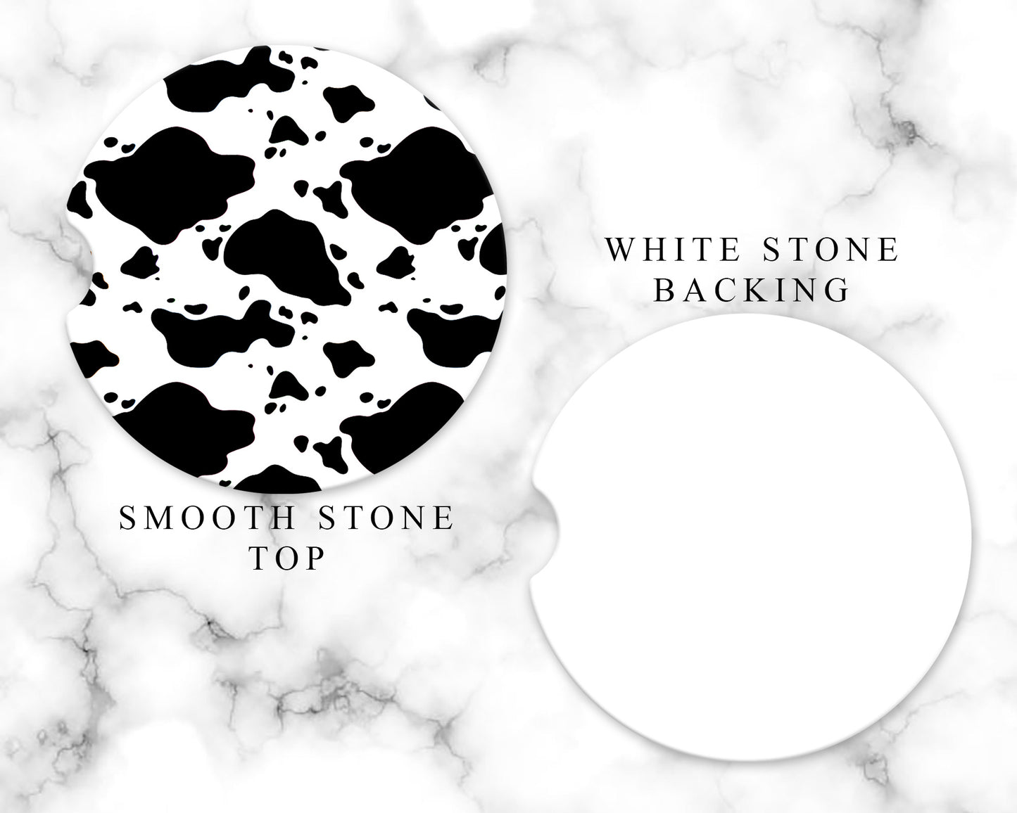 Cow Print Car Coasters