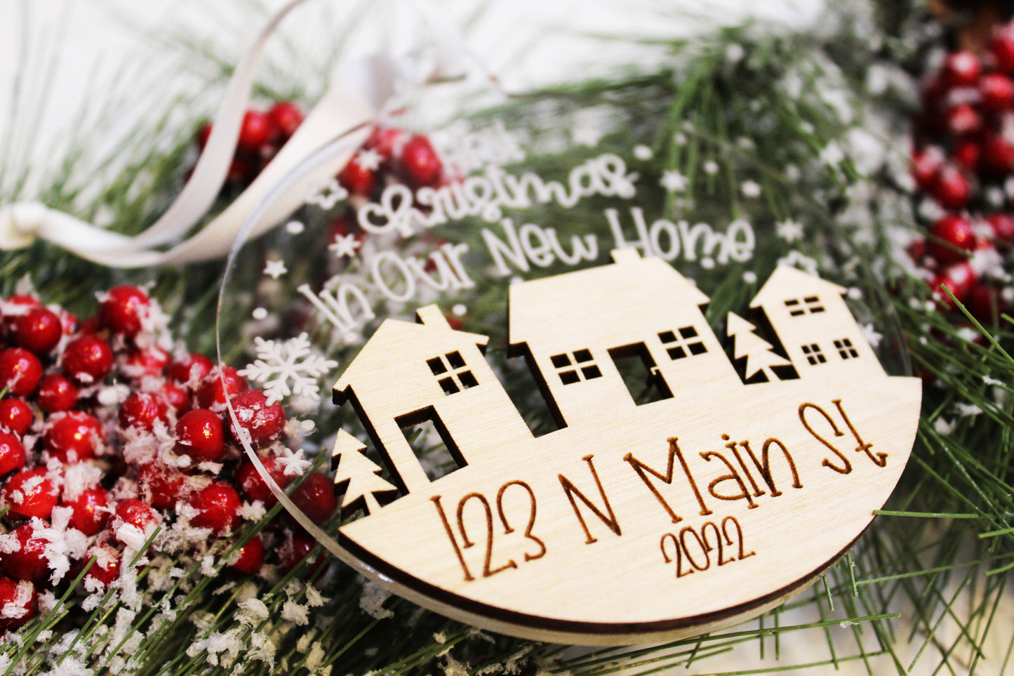 Personalized New Home Ornament (Town Scenery)