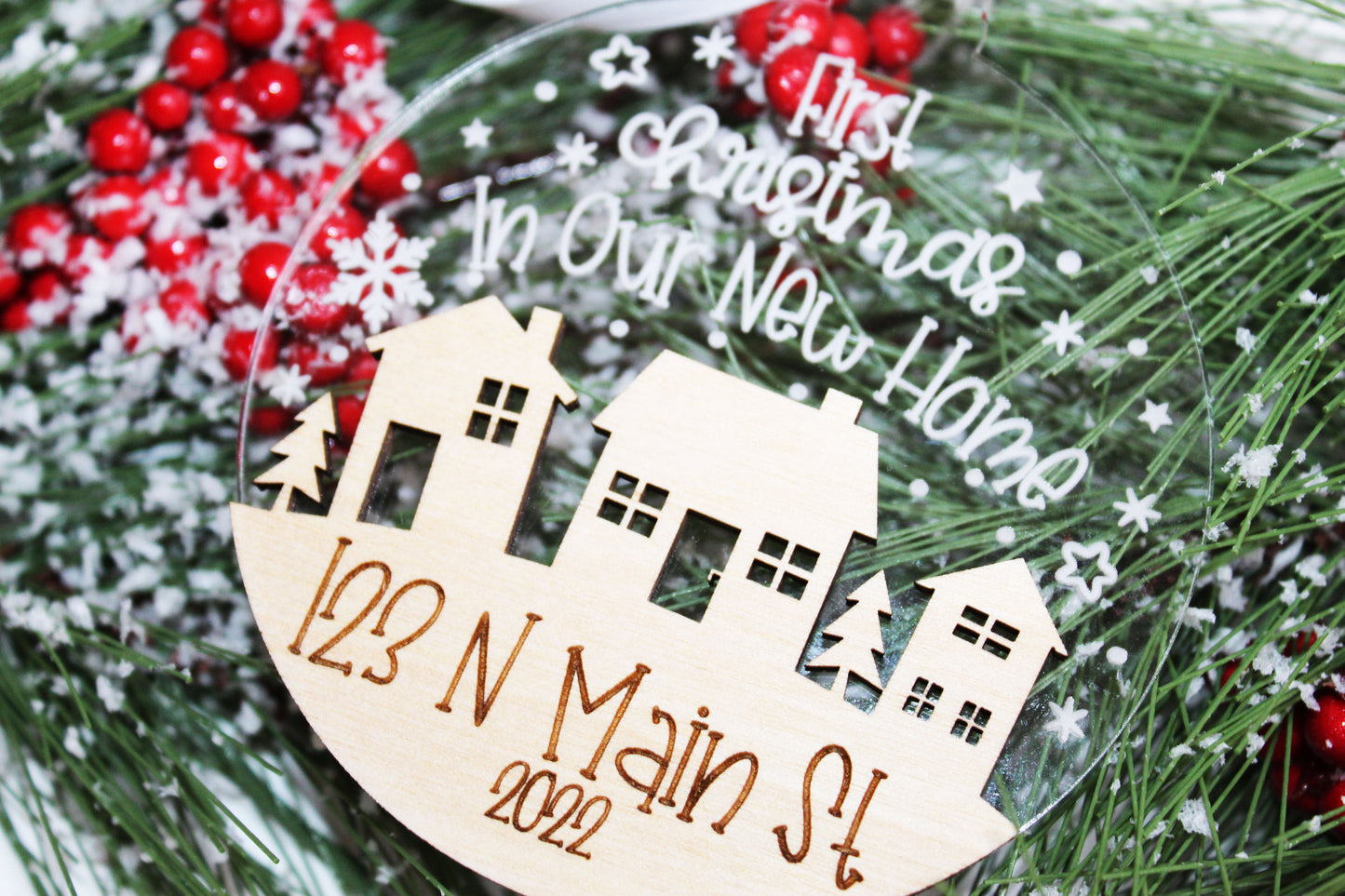 Personalized New Home Ornament (Town Scenery)