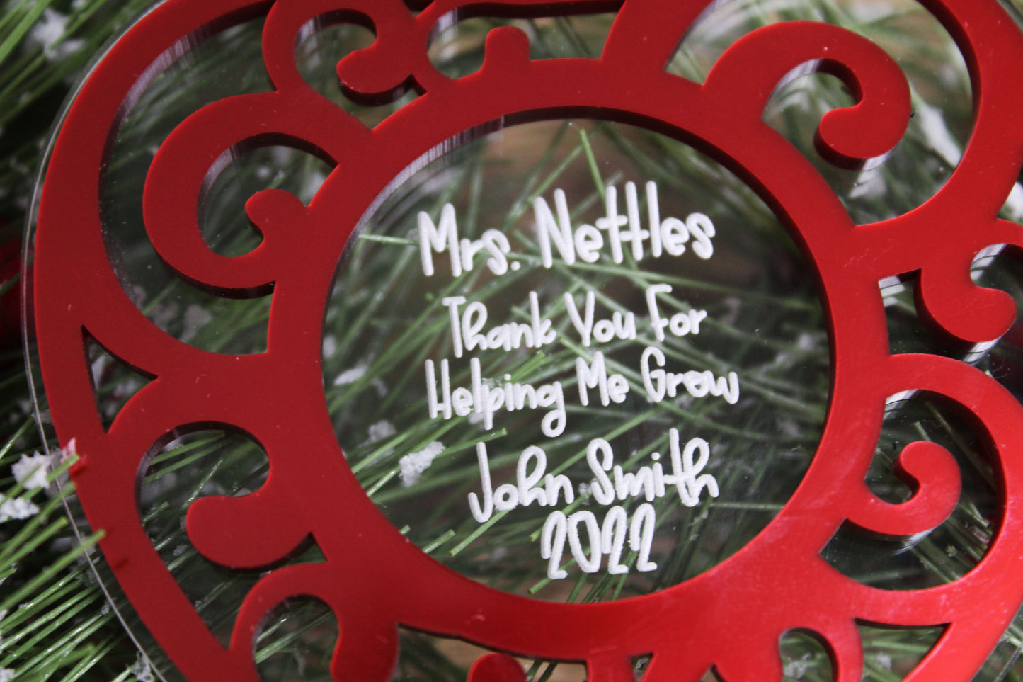 Personalized Apple Teacher Ornament