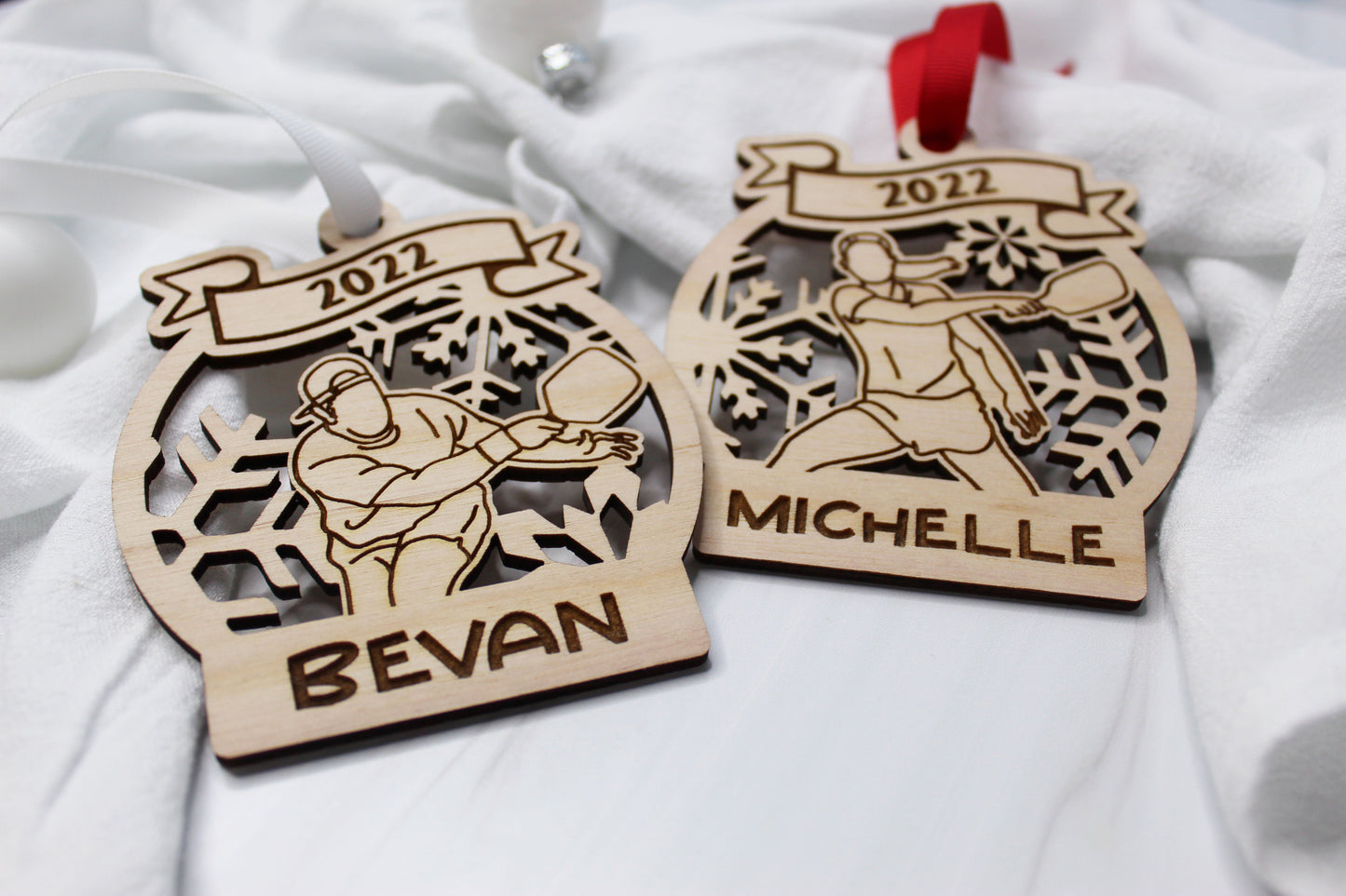 Personalized Pickleball Snowflake Ornament