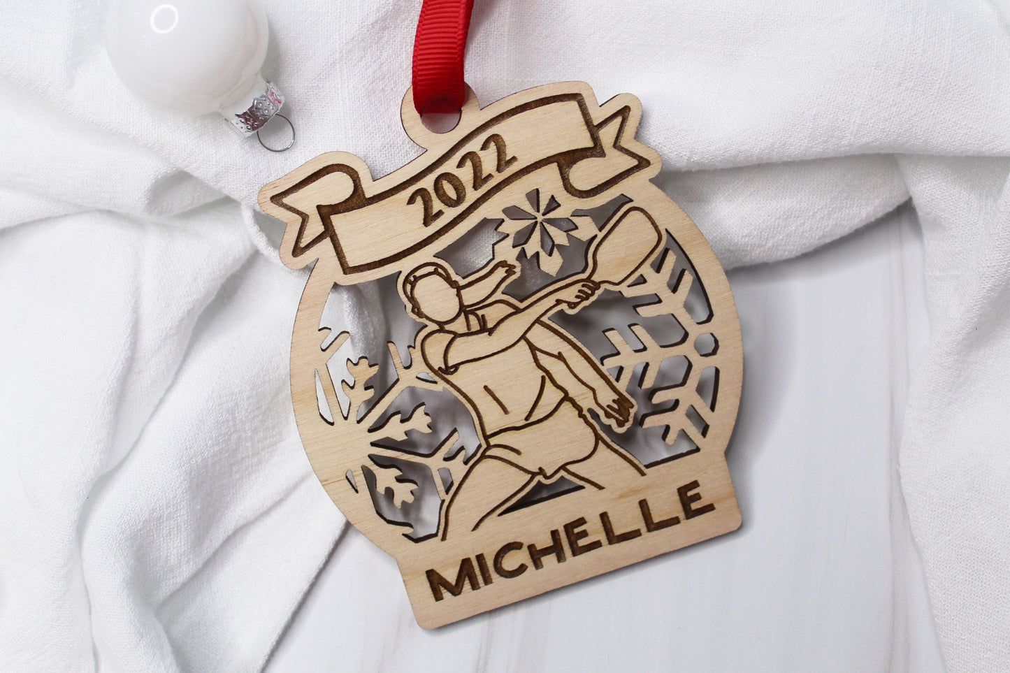 Personalized Pickleball Snowflake Ornament