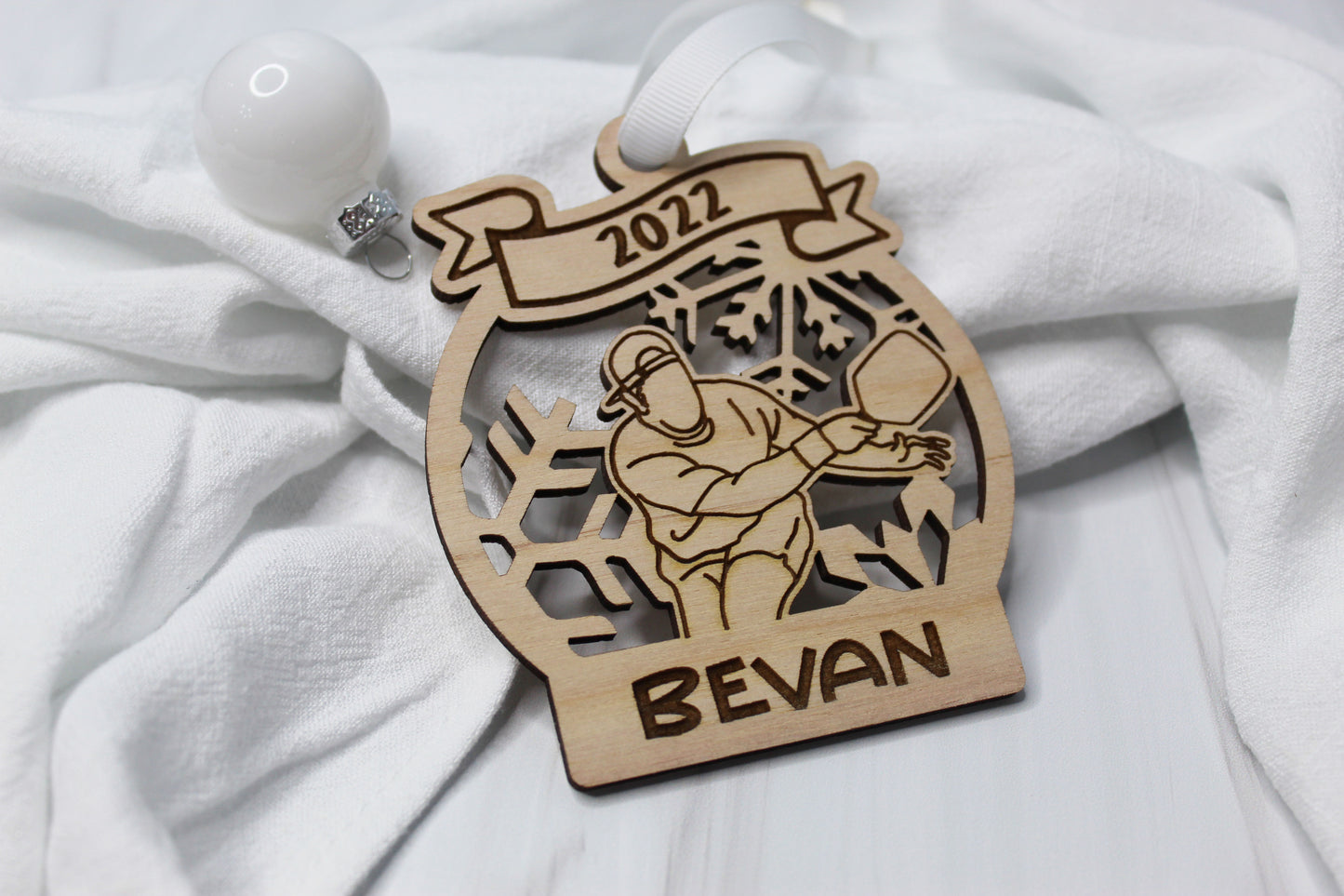 Personalized Pickleball Snowflake Ornament
