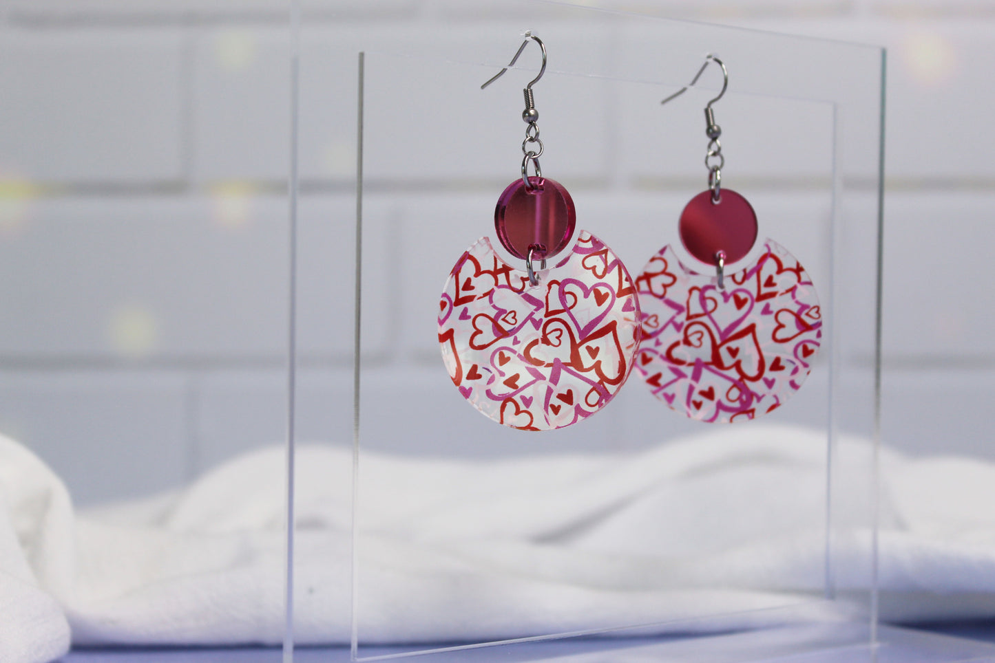Scattered Heart Dangle Earrings