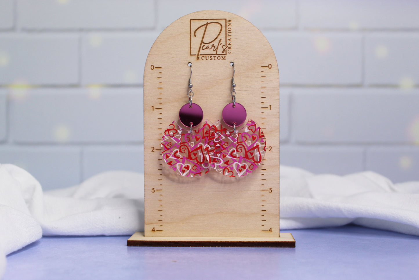 Scattered Heart Dangle Earrings