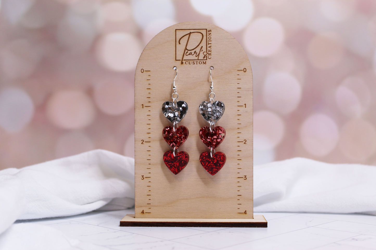 Chunky Glitter Heart Dangle Earrings