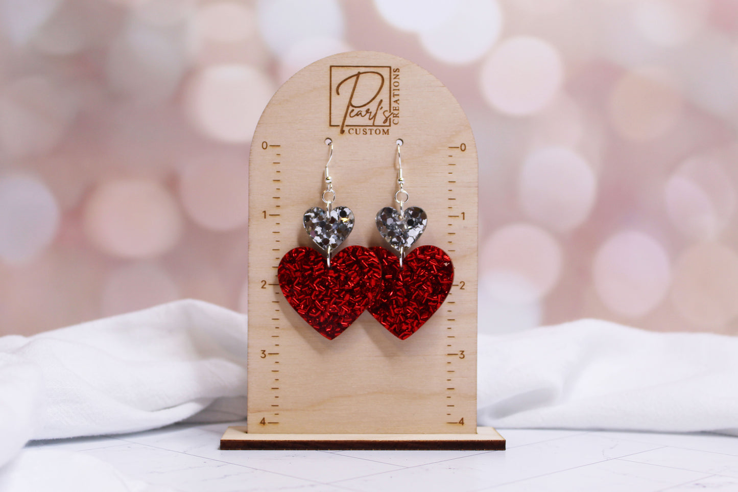 Chunky Glitter Heart Dangle Earrings