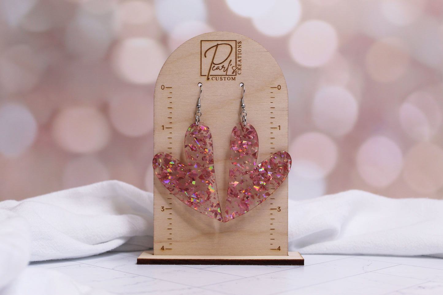 Glitter Heart Dangle Earrings