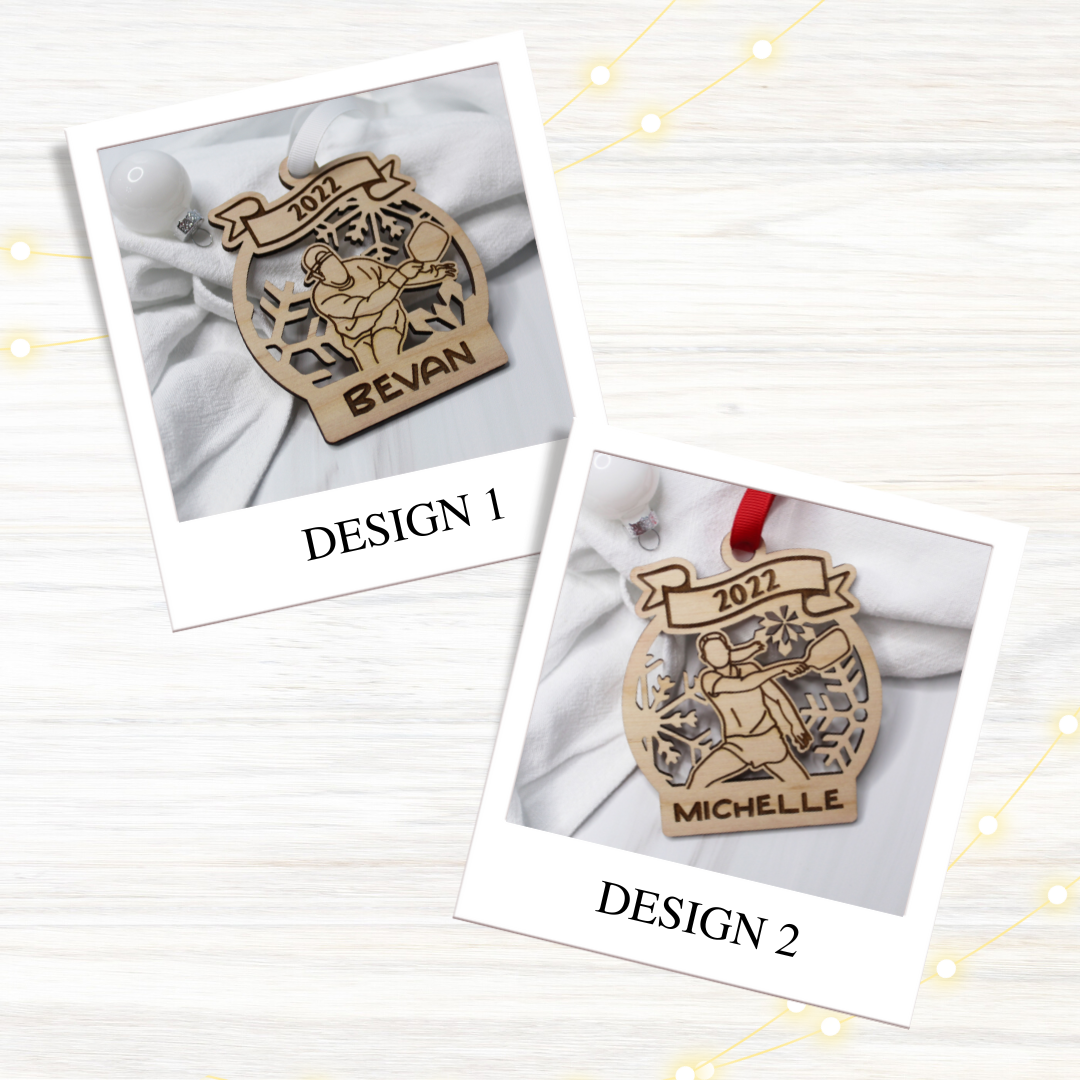 Personalized Pickleball Snowflake Ornament