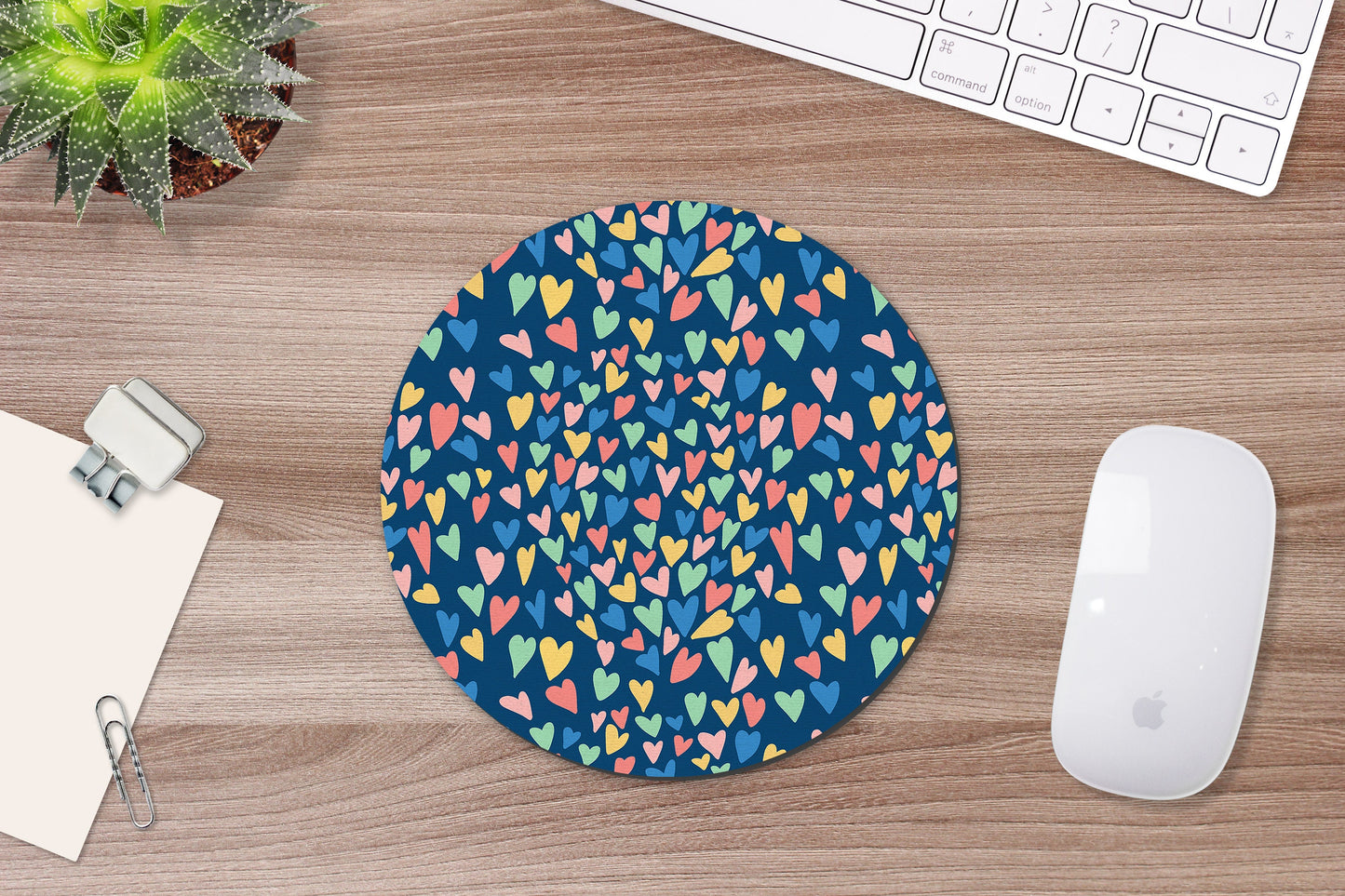 Multi Heart Mouse Pad & Desk Set