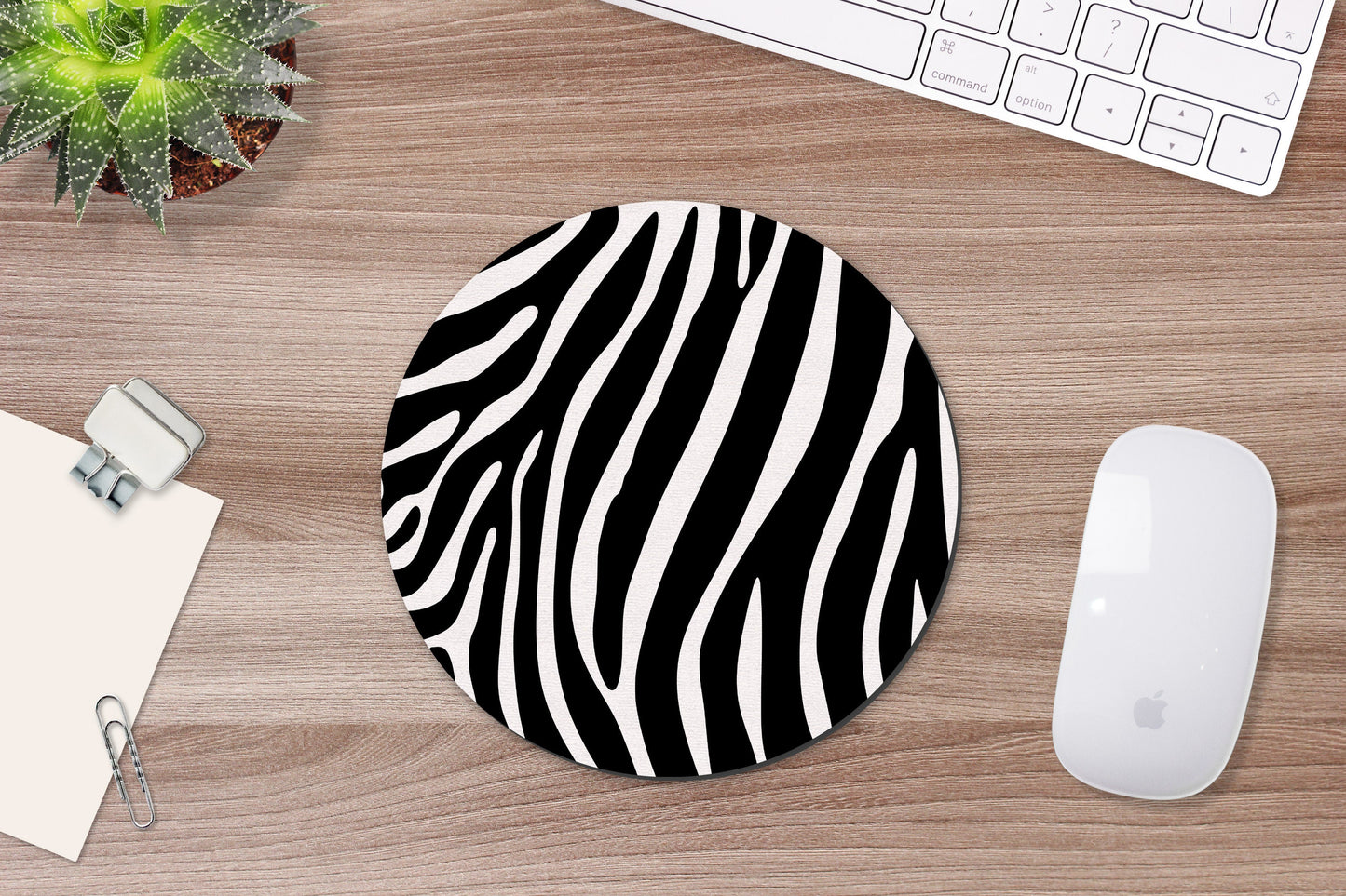 Zebra Print Mouse Pad and Desk Set