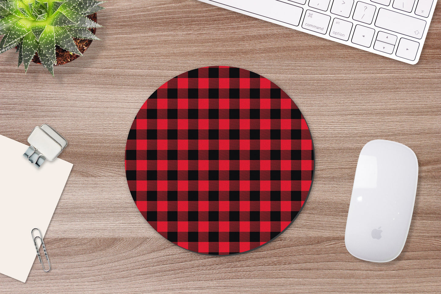 Red & Black Buffalo Plaid Mouse Pad and Desk Set