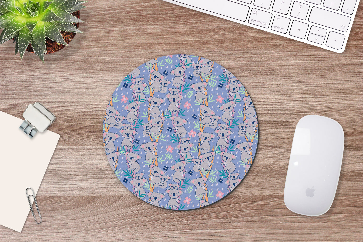 Purple Koala Mouse Pad & Desk Set