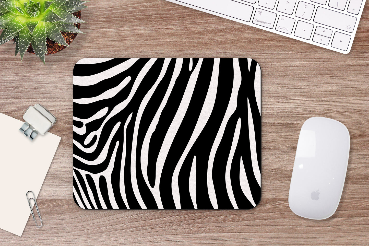 Zebra Print Mouse Pad and Desk Set