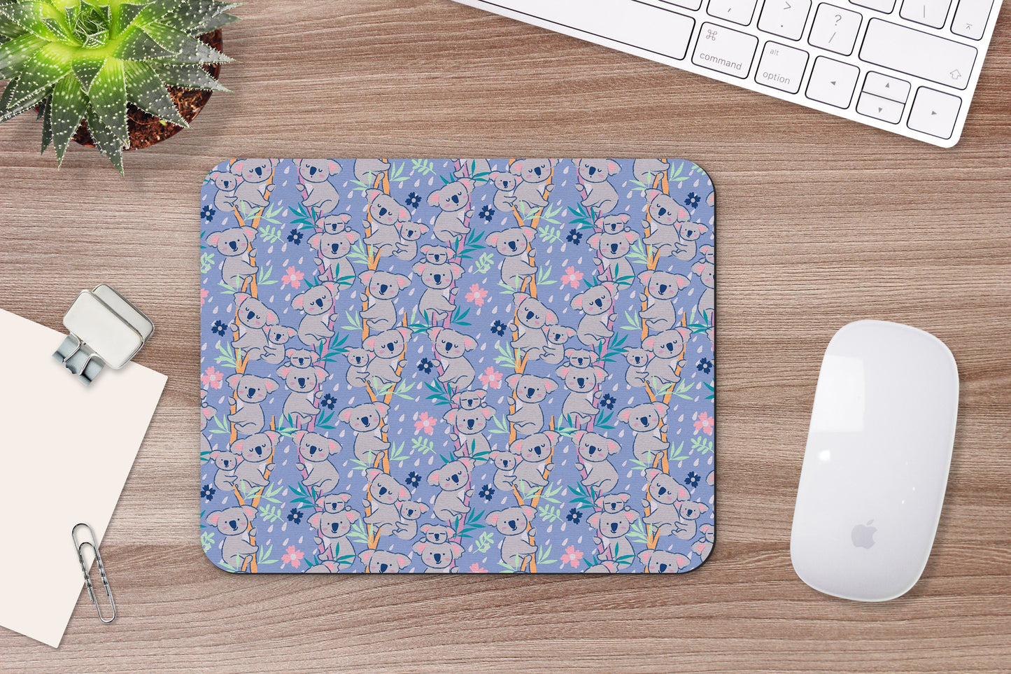 Purple Koala Mouse Pad & Desk Set