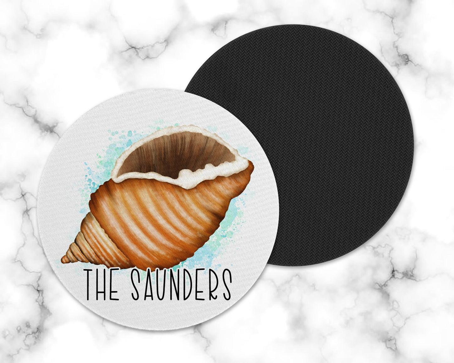 Personalized Conch Shell Drink Coaster