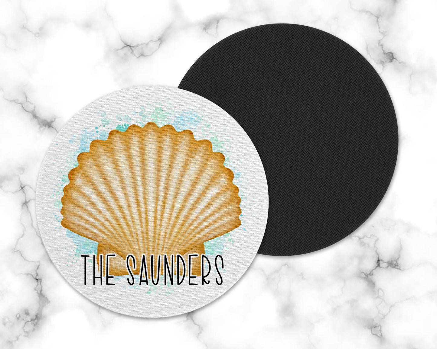 Personalized Seashell Drink Coaster