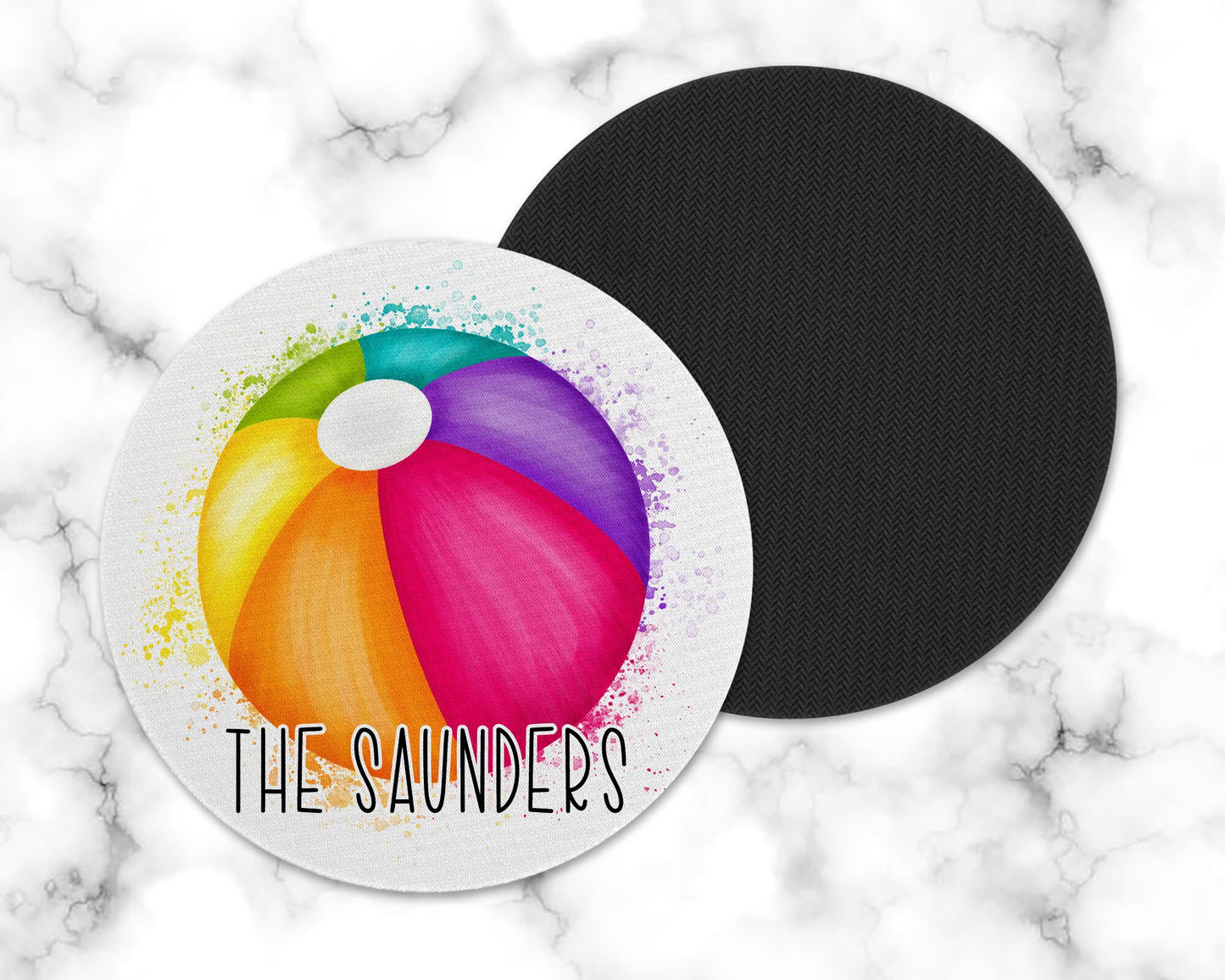 Personalized Beach Ball Drink Coaster