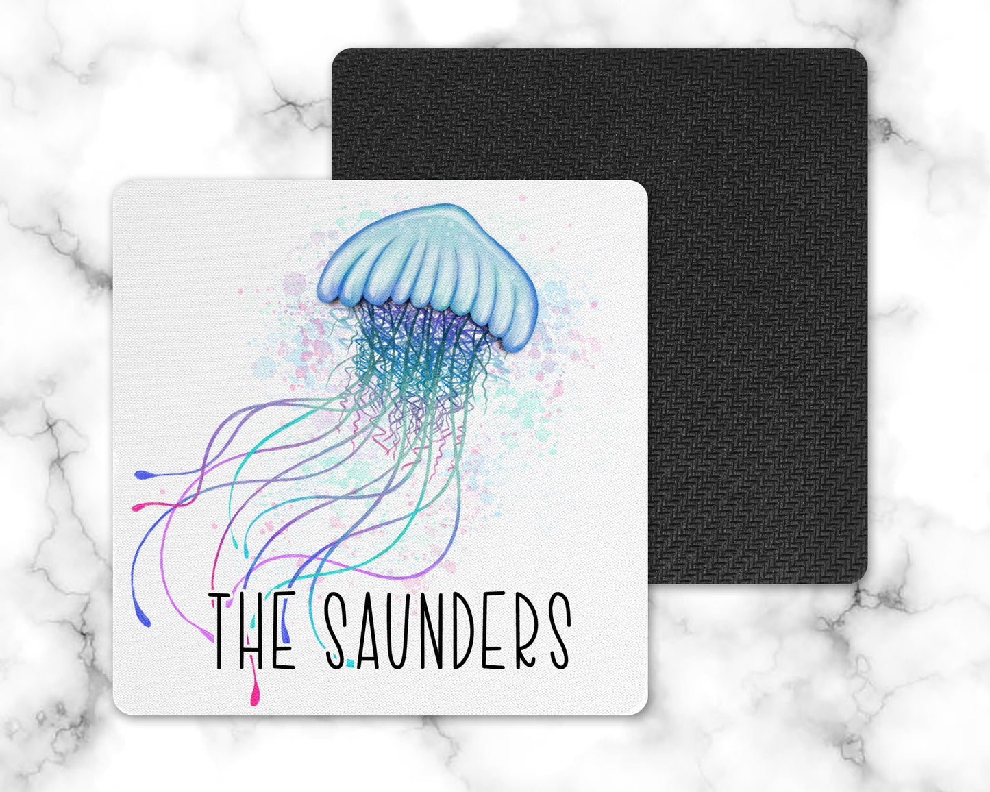 Personalized Jellyfish Drink Coaster