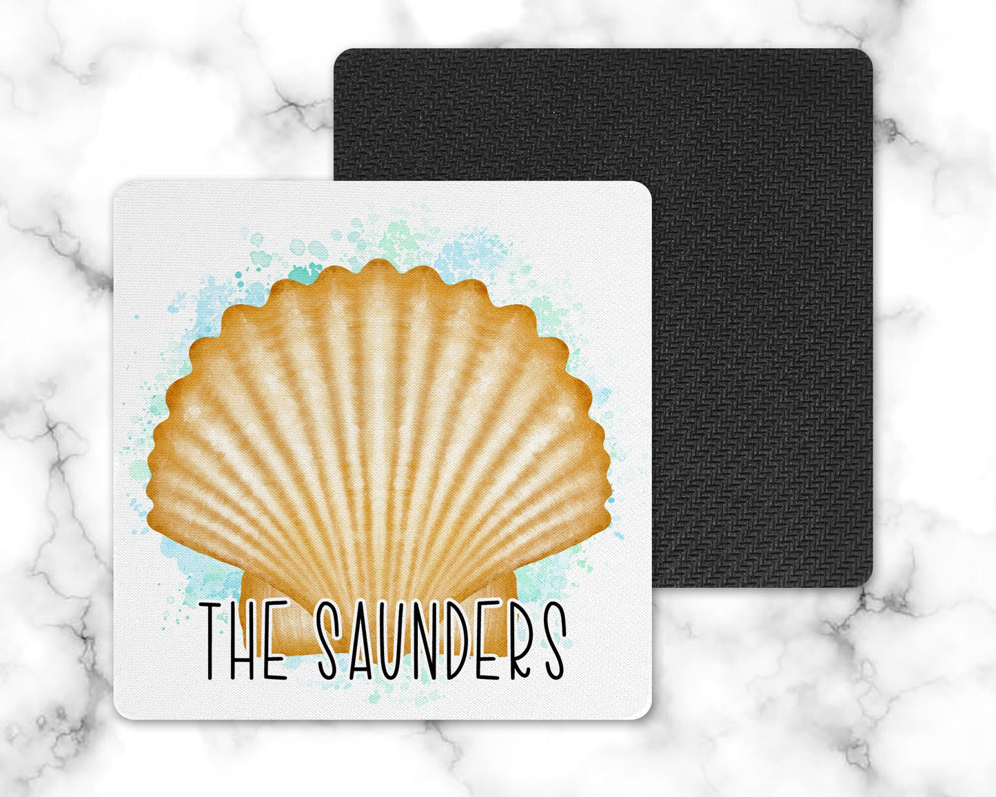 Personalized Seashell Drink Coaster