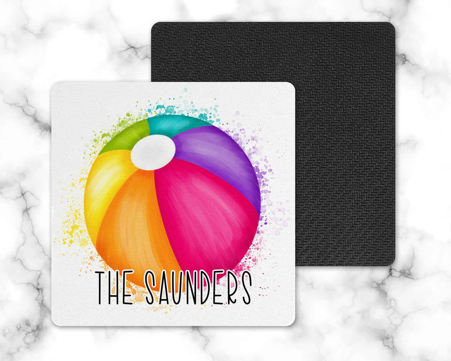 Personalized Beach Ball Drink Coaster