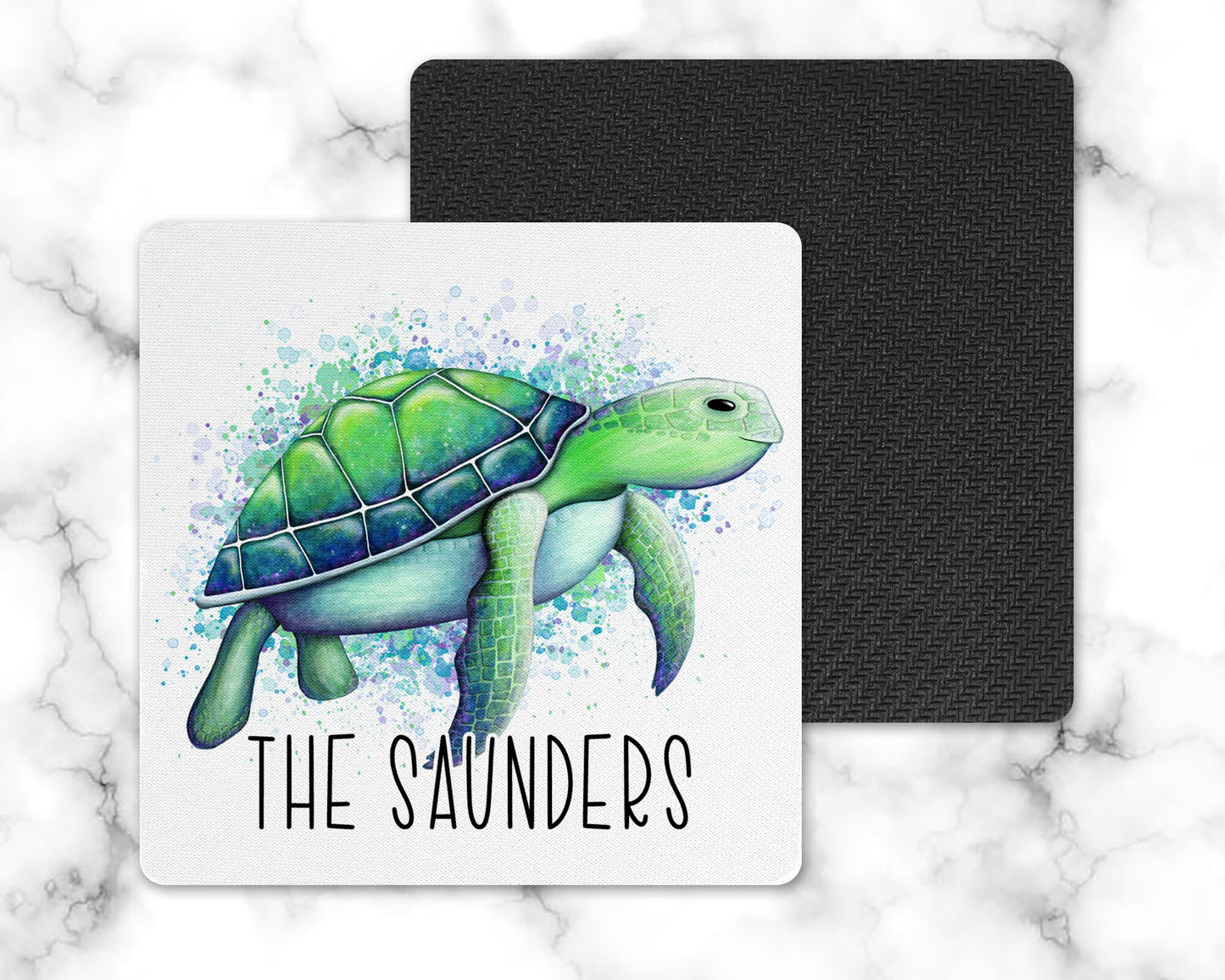 Personalized Sea Turtle Drink Coaster