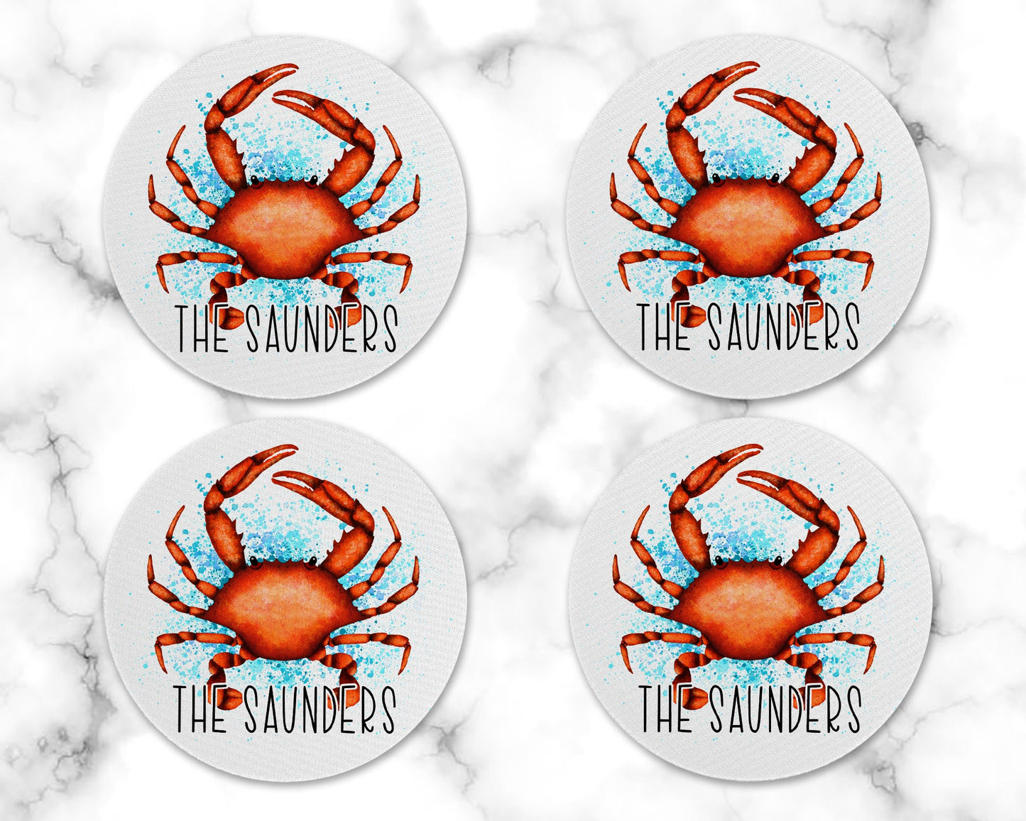 Personalized Crab Drink Coaster