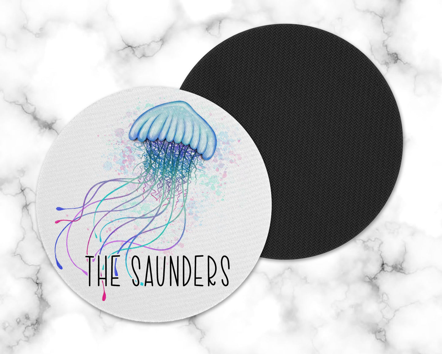 Personalized Jellyfish Drink Coaster
