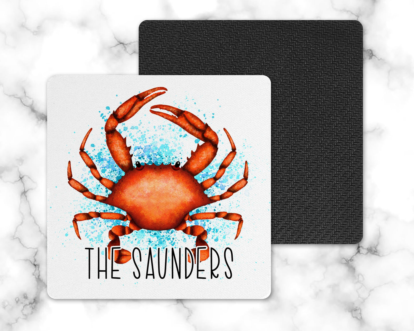 Personalized Crab Drink Coaster