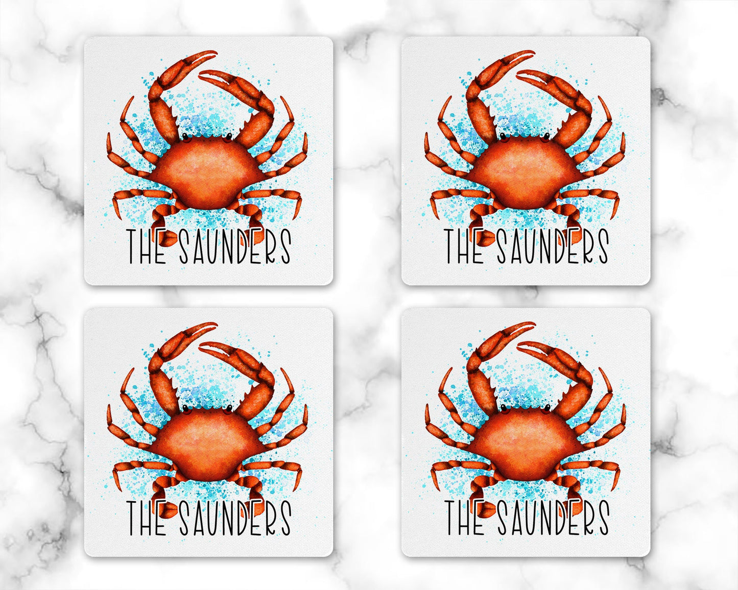 Personalized Crab Drink Coaster