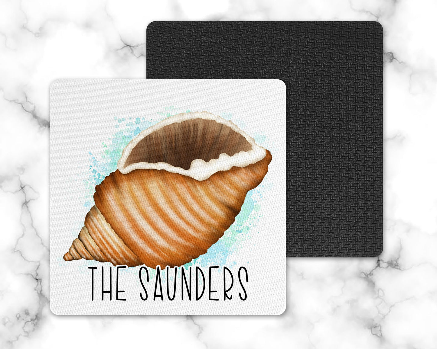 Personalized Conch Shell Drink Coaster