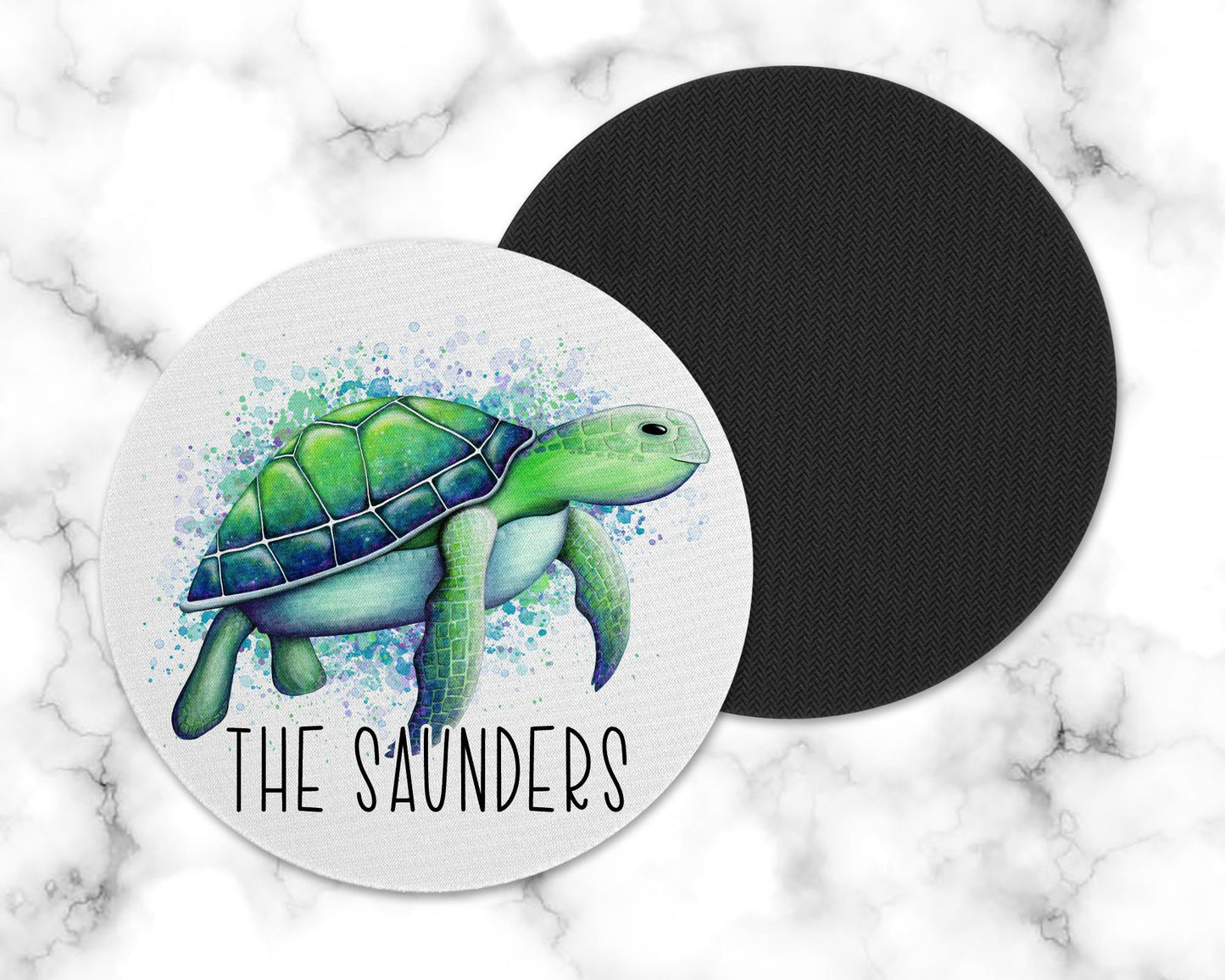 Personalized Sea Turtle Drink Coaster
