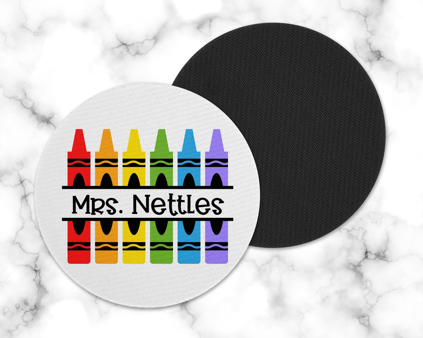 Personalized Crayon Teacher Drink Coaster